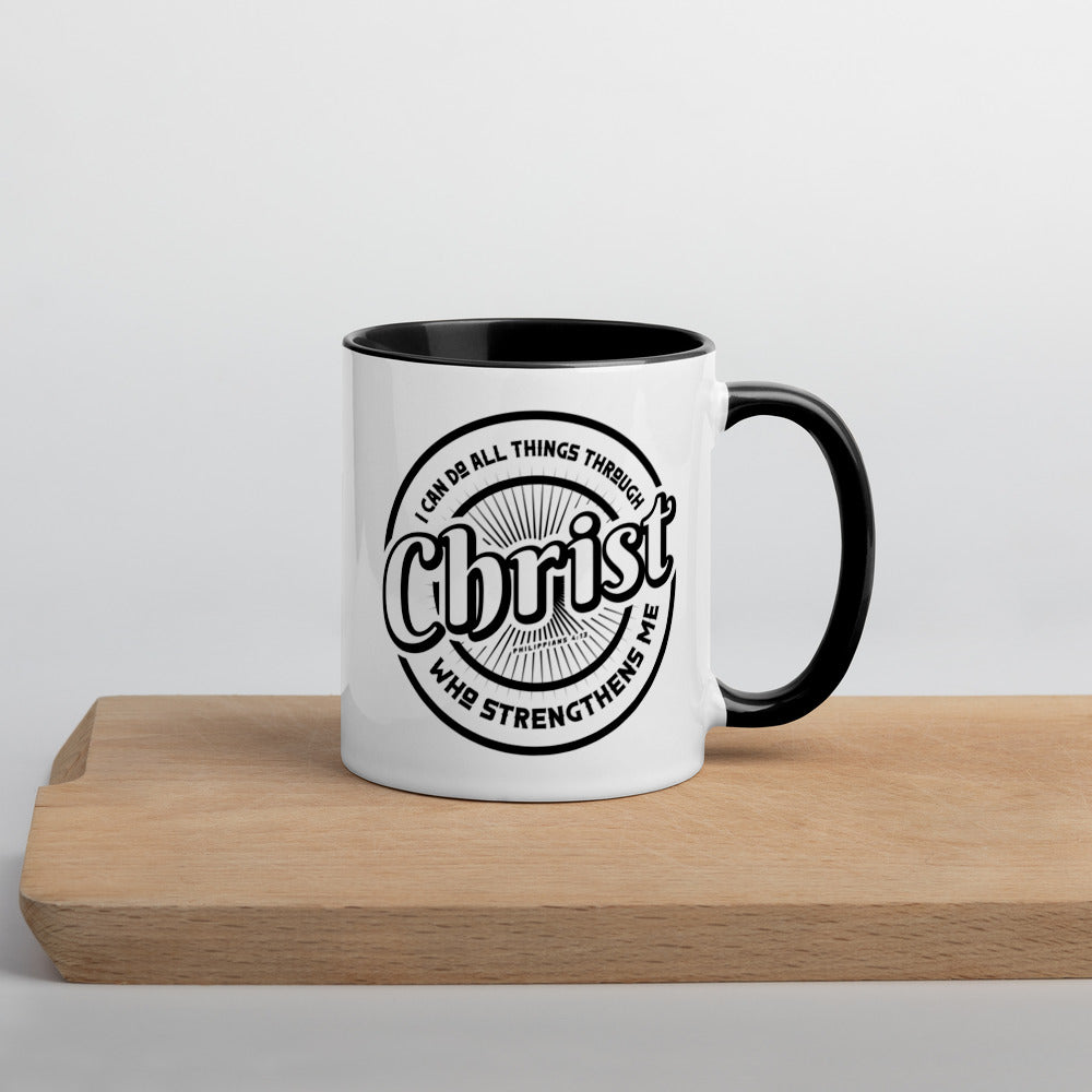 I Can Do All Things Through Christ... Mug with Color Inside