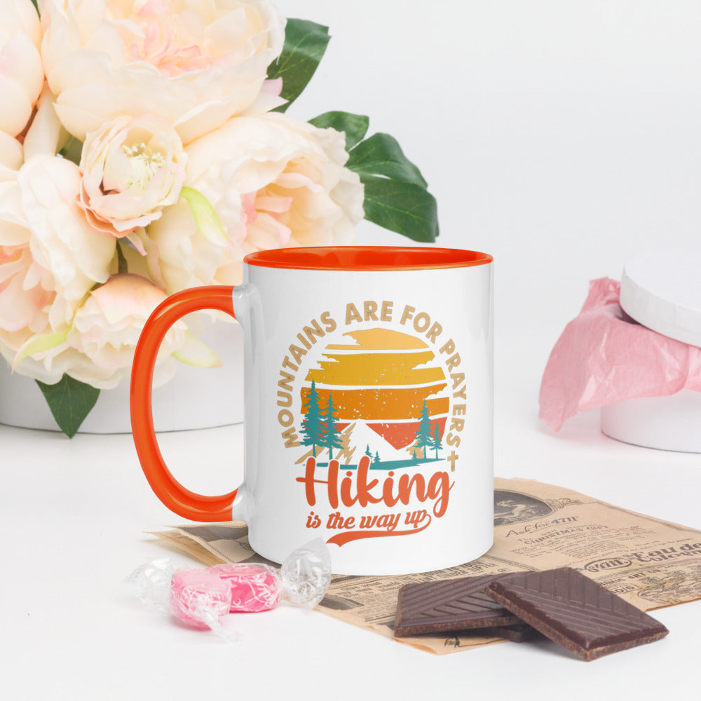 Mountains Are For Prayers, Mug with Color Inside
