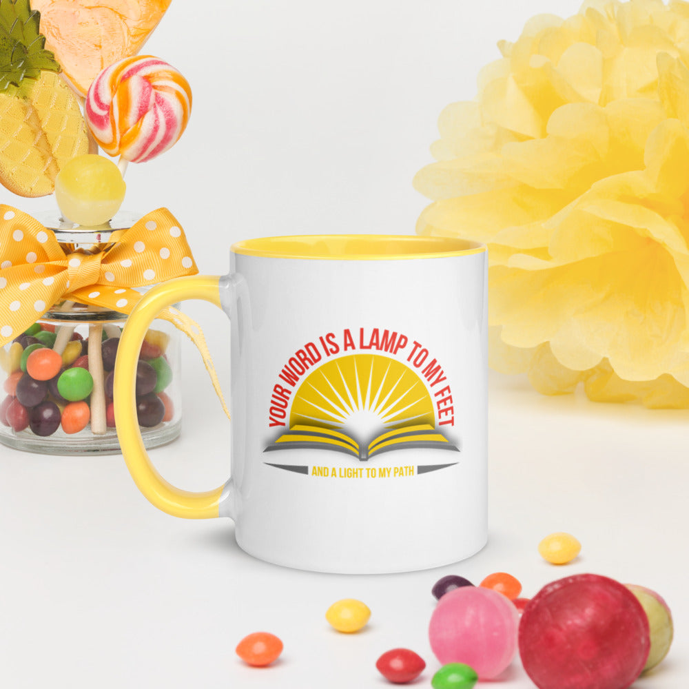 Your word is a lamp to my Feet Mug with Color Inside