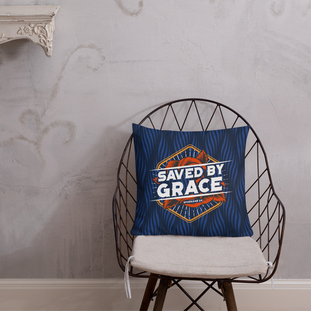 Saved By Grace, Premium Pillow