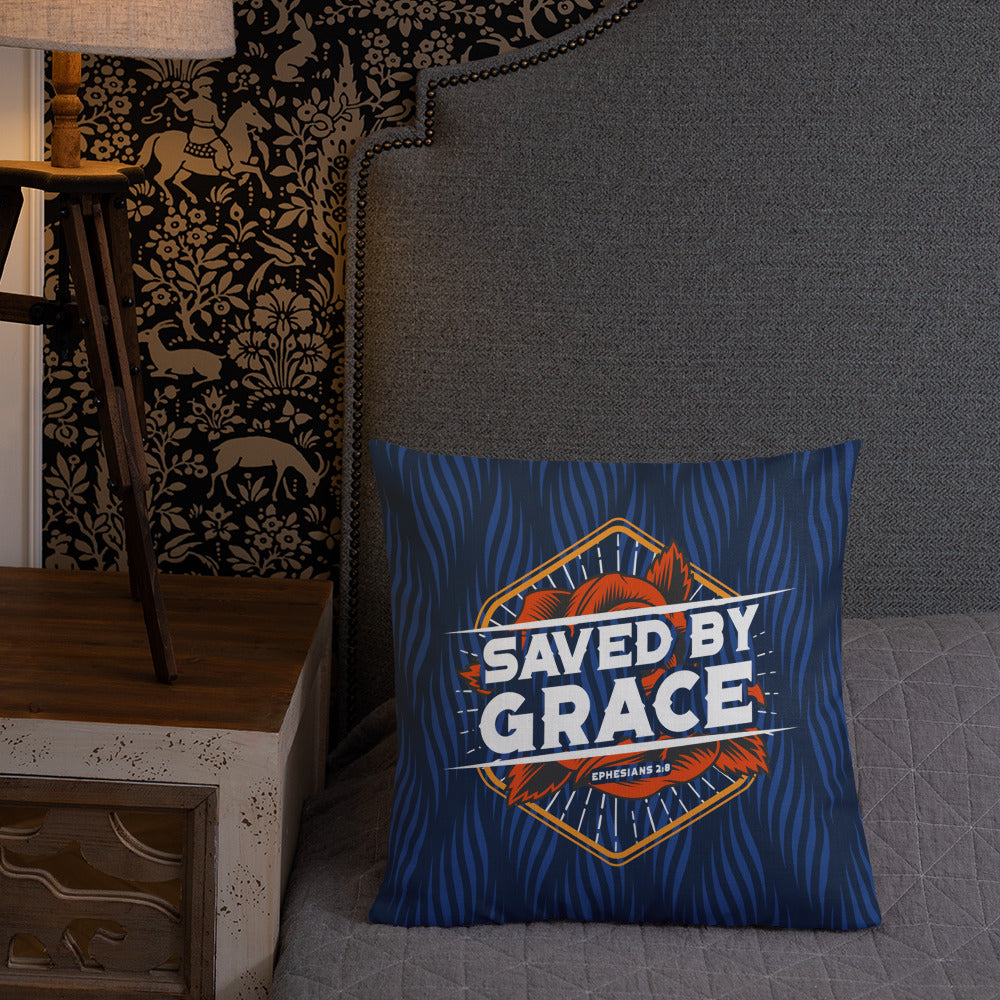 Saved By Grace, Premium Pillow