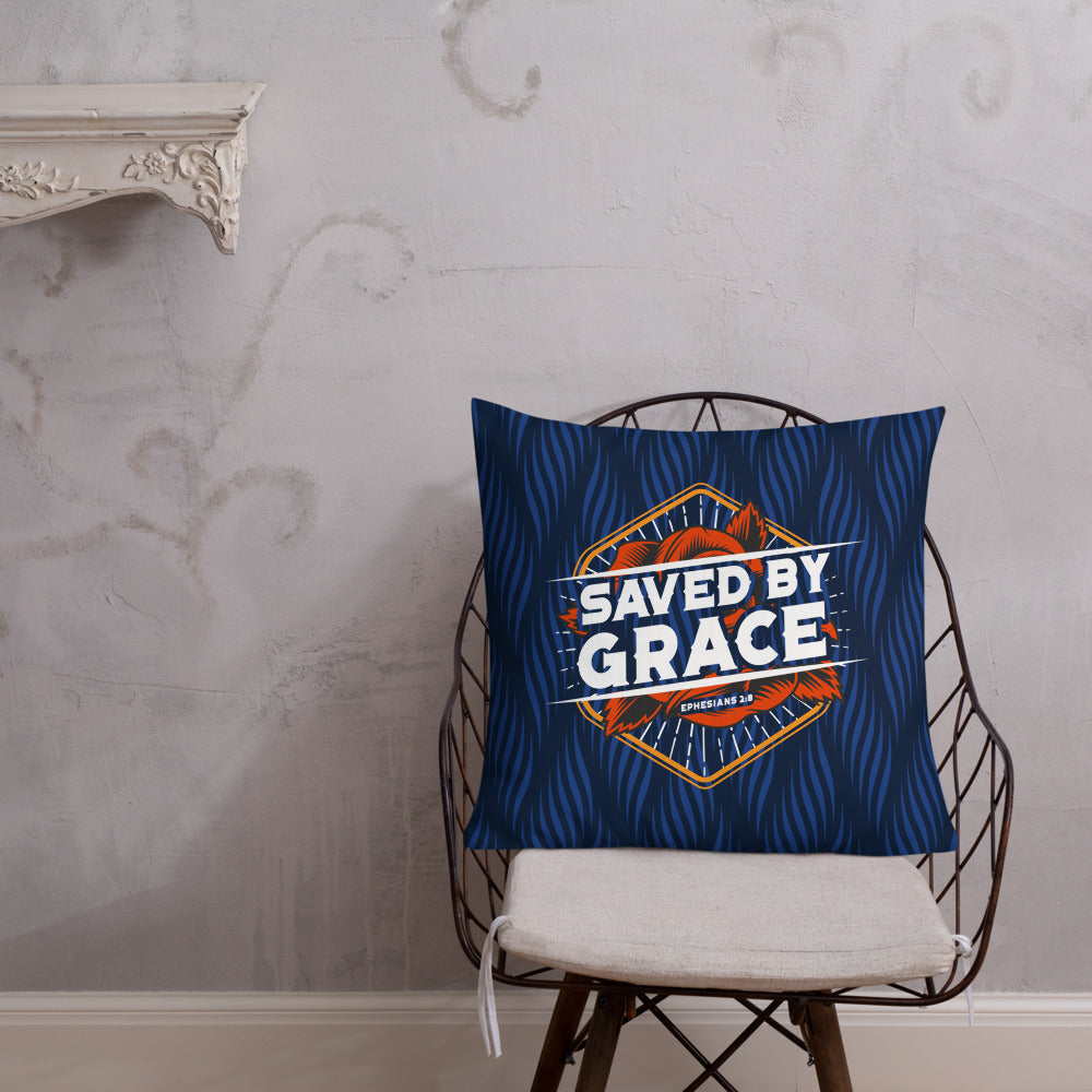 Saved By Grace, Premium Pillow