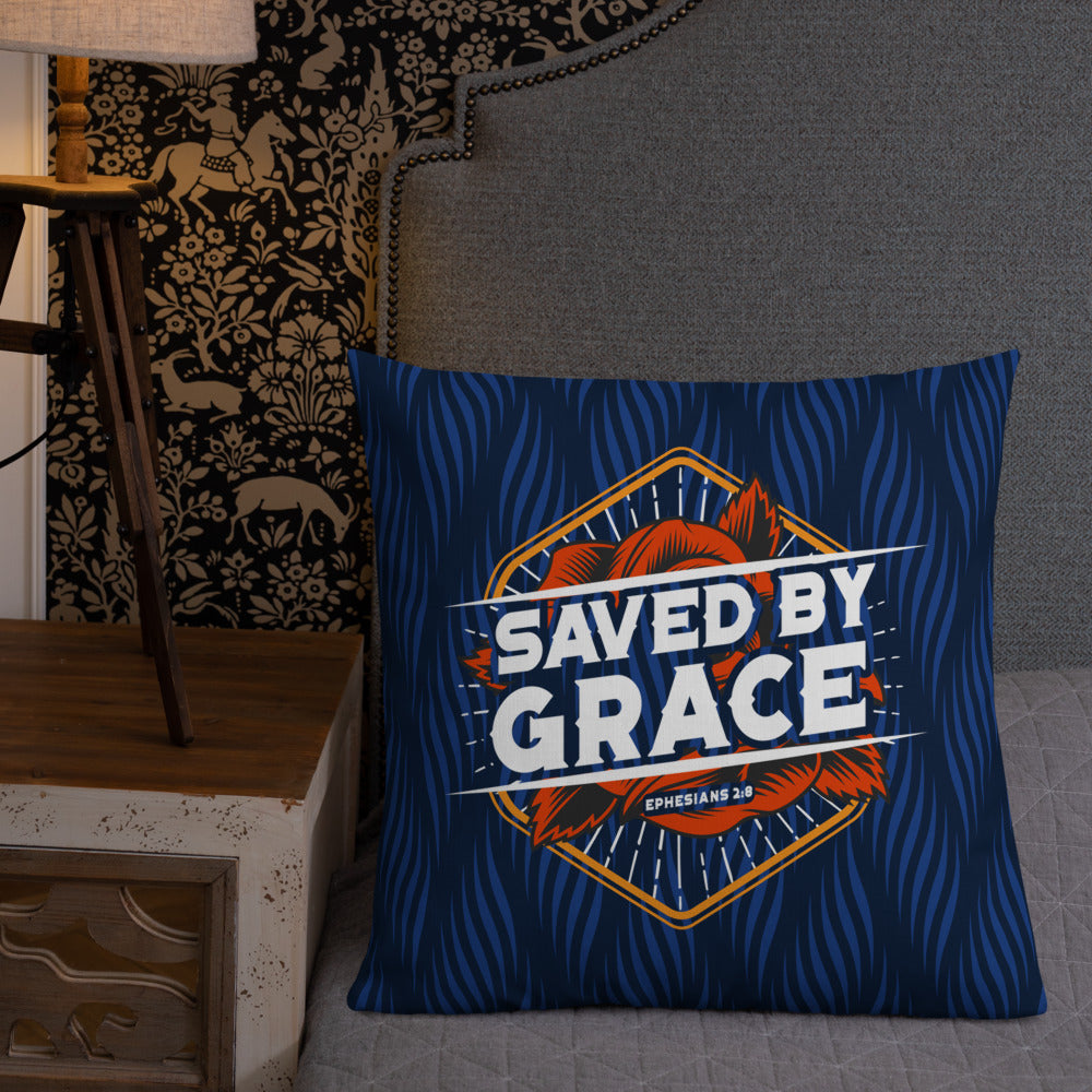 Saved By Grace, Premium Pillow