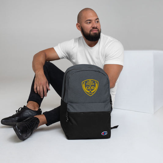 The Deep Things Of God. Embroidered Champion Backpack