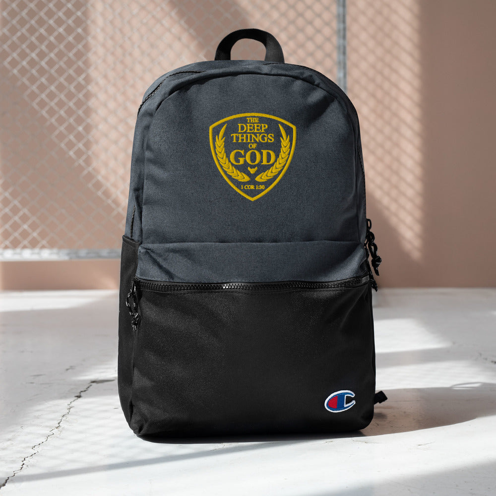 The Deep Things Of God. Embroidered Champion Backpack