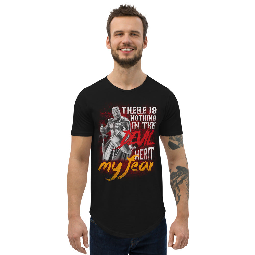 There Is Nothing In The Devil To Merit My Fear. Men's Curved Hem T-Shirt