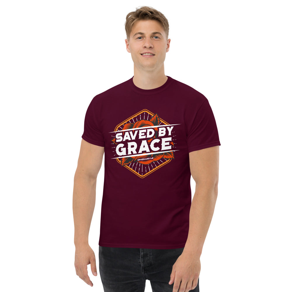 Saved By Grace. Men's heavyweight tee