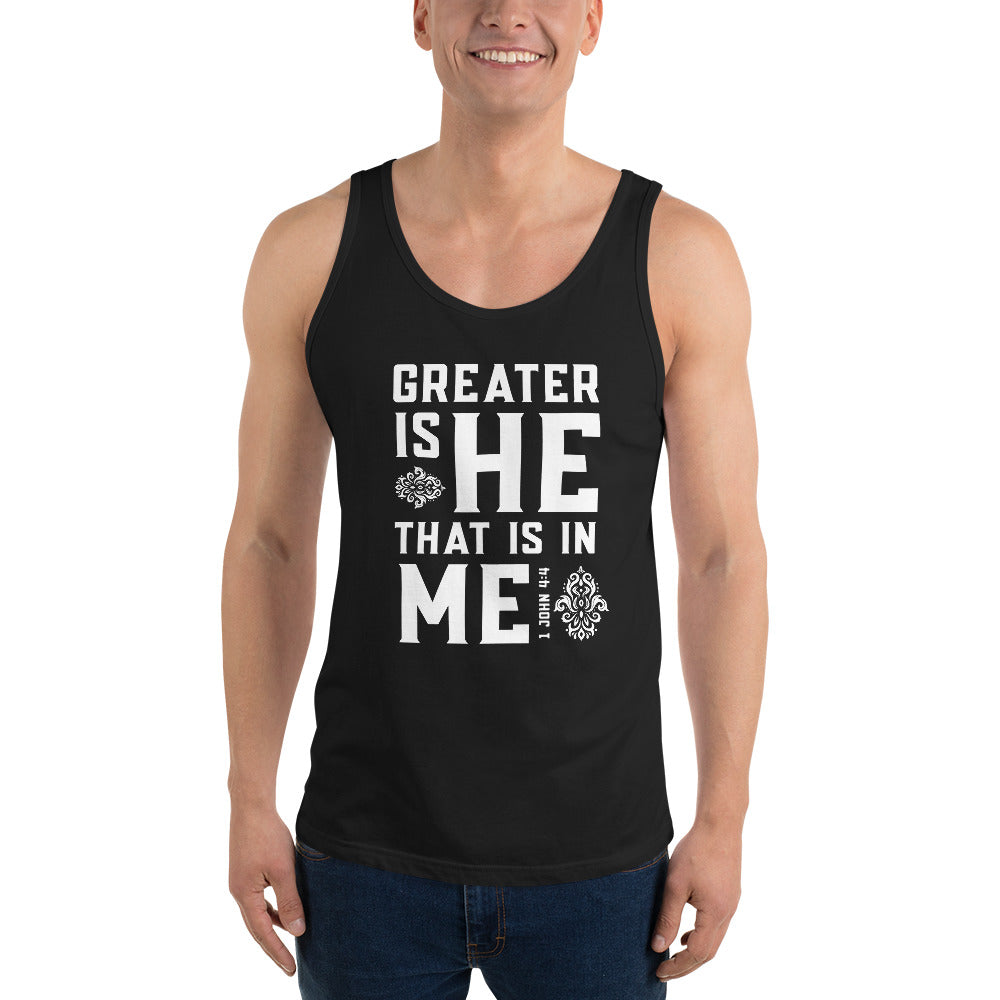 Greater Is He That Is In Me, Unisex Tank Top