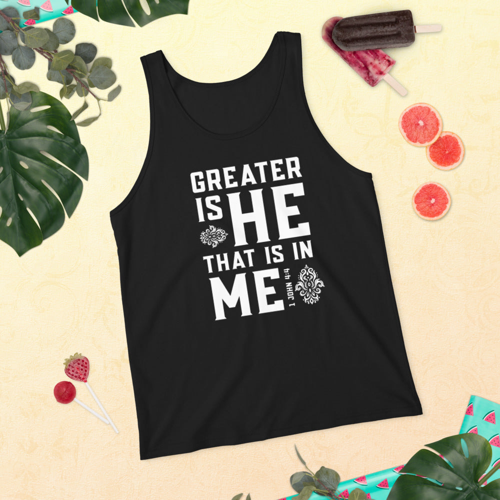 Greater Is He That Is In Me, Unisex Tank Top