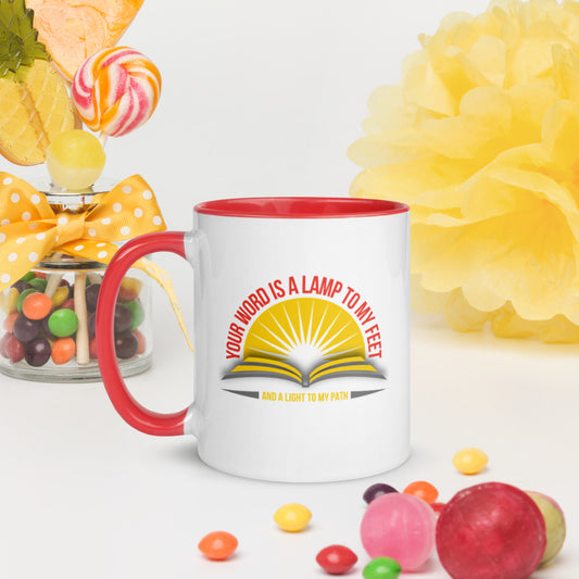 Your word is a lamp to my Feet Mug with Color Inside