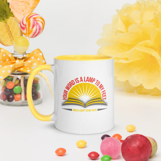 Your word is a lamp to my Feet Mug with Color Inside